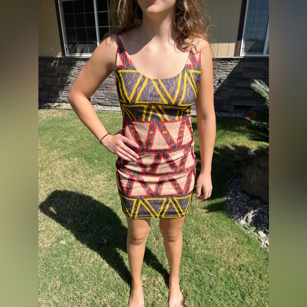 Bar III Geometric Mini Dress (Small) - Picture 2 of 6